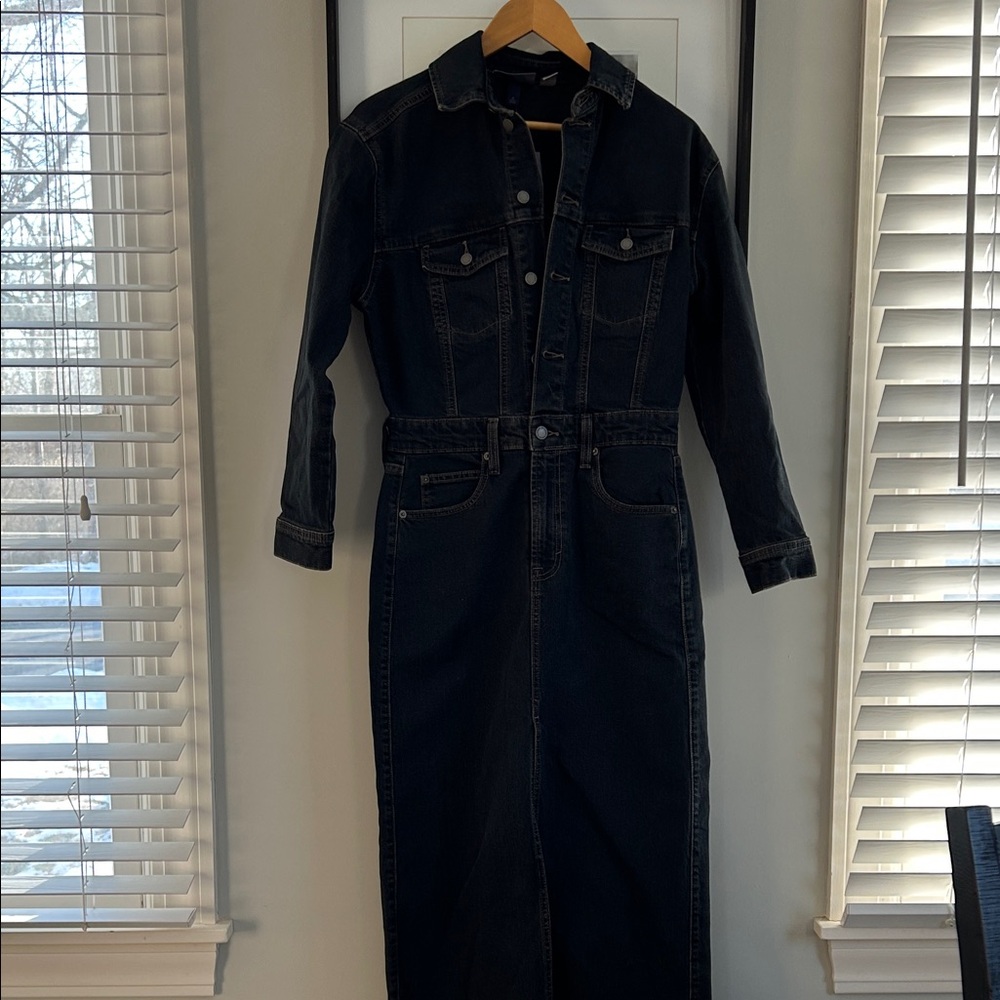 Universal Thread Long Sleeve Denim Dress - Black